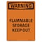 Signmission OSHA Warning Sign, 18" Height, Rigid Plastic, Flammable Storage Keep Out, Portrait OS-WS-P-1218-V-13196 - alternate 1